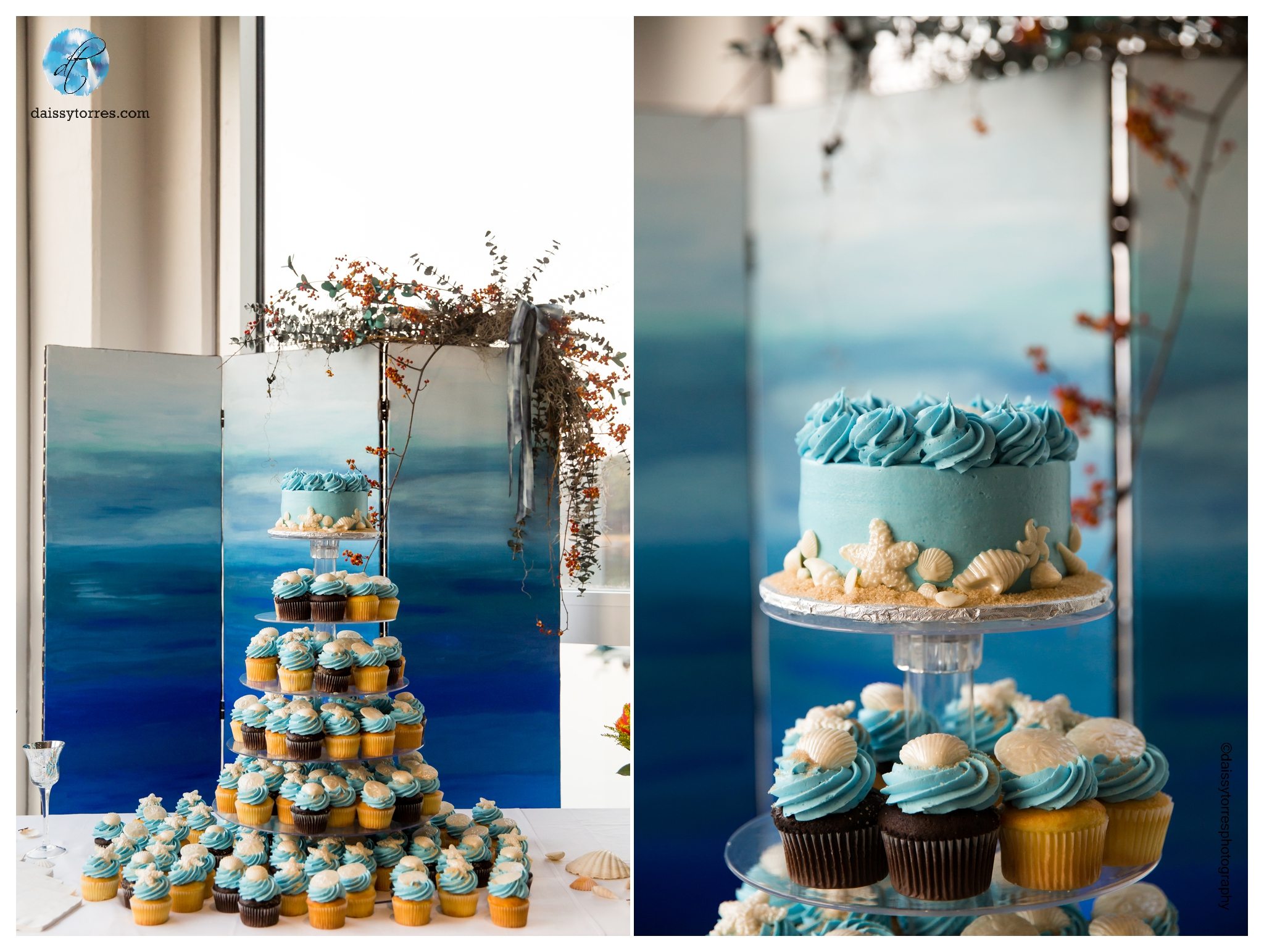 Virginia Aquarium Wedding - Cake and Cupcakes by Sugar Plum Bakery