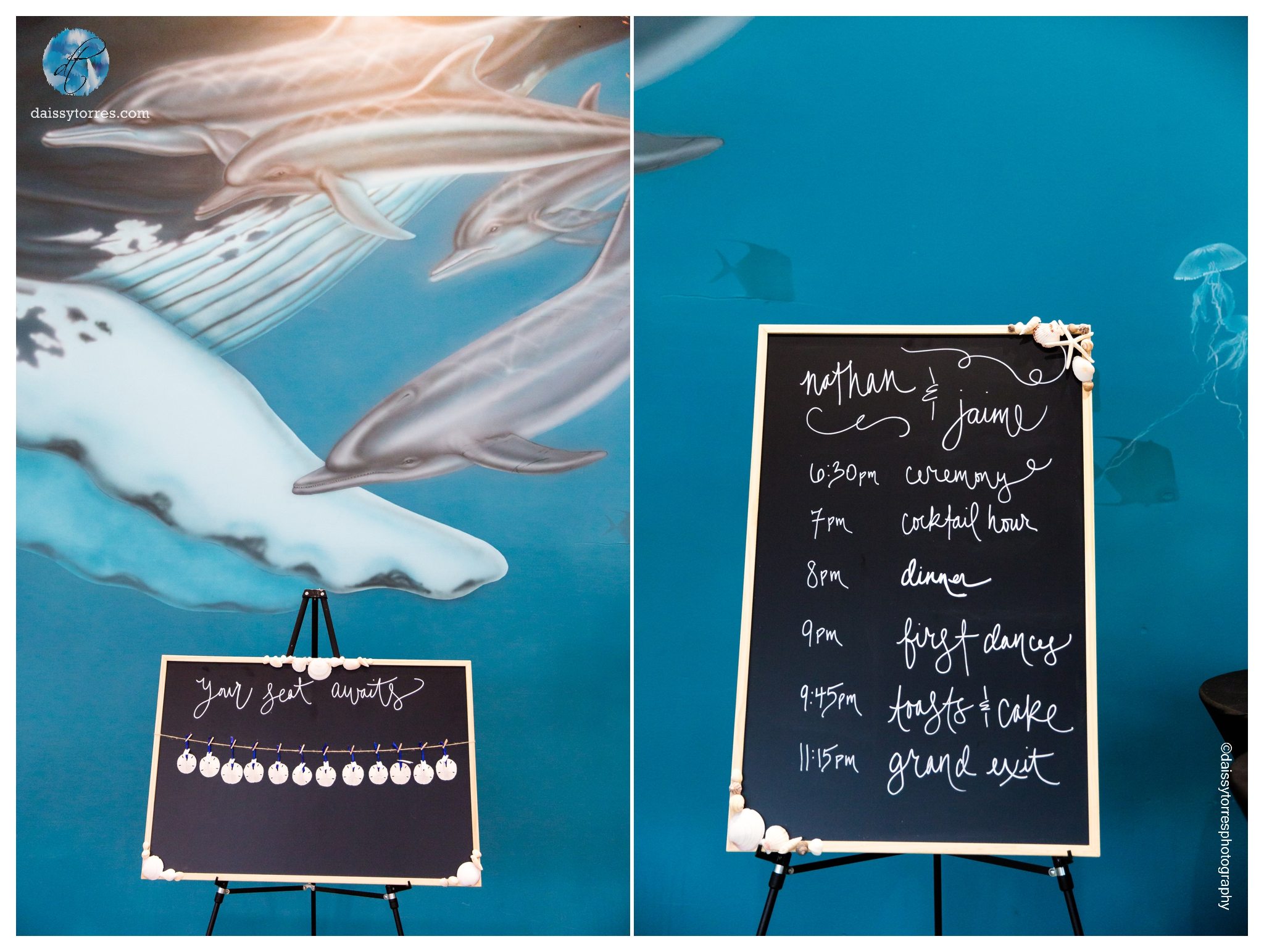 Virginia Aquarium Wedding - Chalk wedding signs